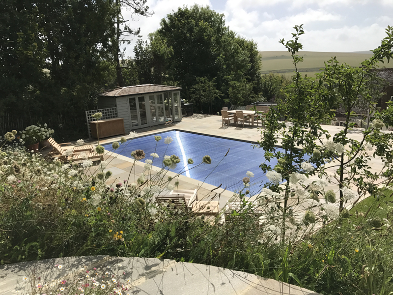 An image of the garden from above