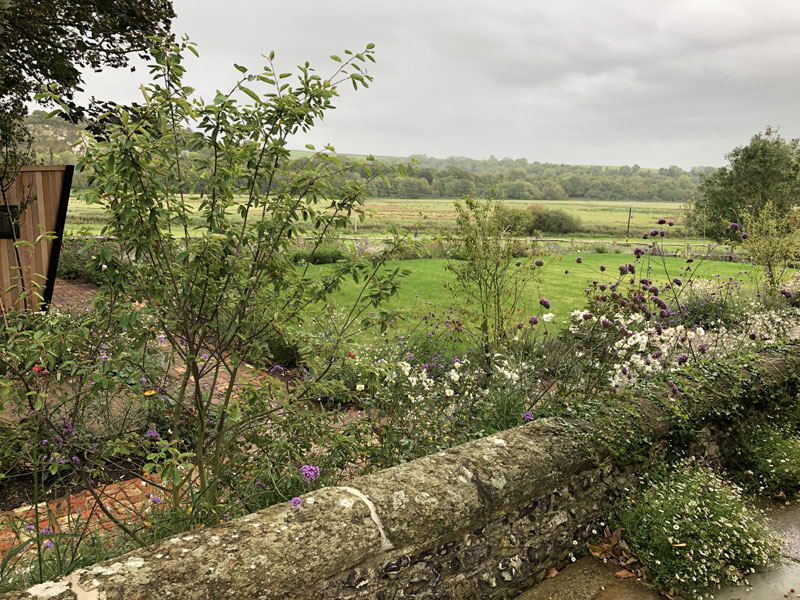 Old stone wall with views towards Amberley