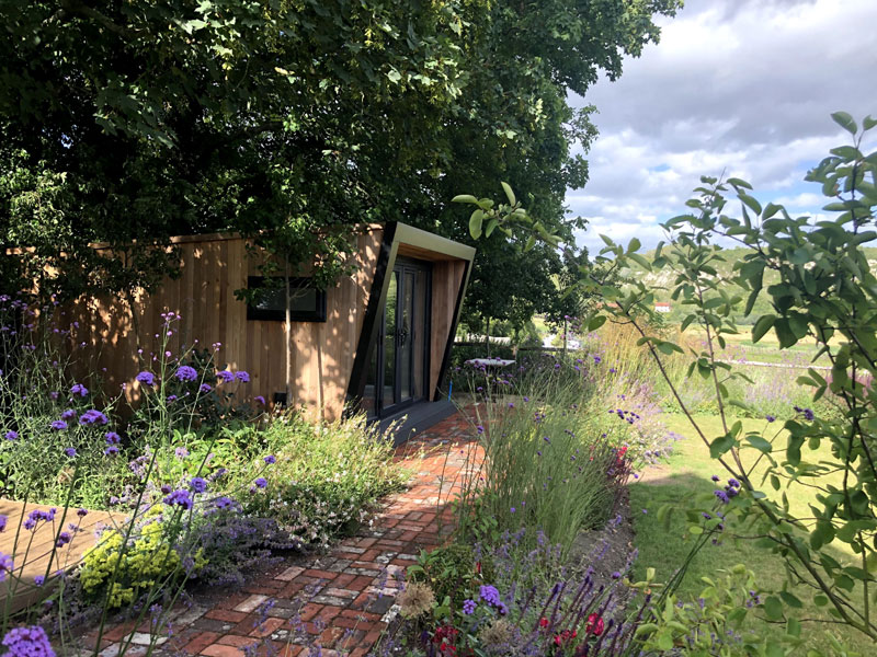 Contemporary office building overlooking the garden