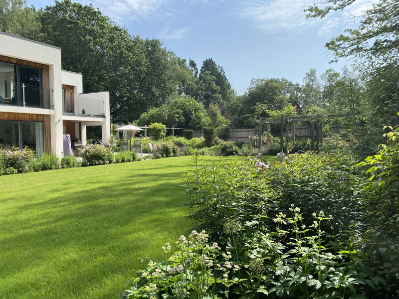 New garden. Contemporary house. Garden Design Sussex.